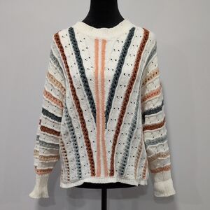 Maurices Cream Striped Soft Knit Sweater